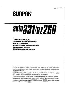 Sunpak 260 BZ manual. Camera Instructions.